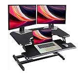 ADAPTZONE Standing Desk Converter, 33 Inch Height Adjustable Sit Stand Up Desk Riser, Sit Stand Desk