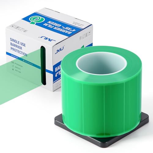 JMU Barrier Film, Dental Tattoo Barrier Tape 4" x 6", 1200 Sheets, Green
