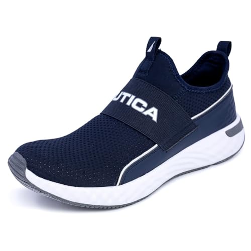 Image of Nautica Men's Slip-On Sneakers - Casual Fashion Shoes for Walking, in Medium & Wide Widths