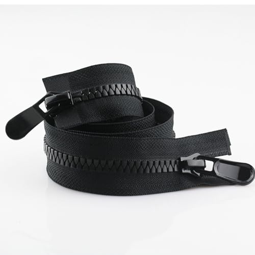 Cerniera Lampo Nera lunga 70 cm, Cerniera Lampo misura #8, Cerniera per giubbotto, Chiusura lampo doppio cursore per Cucito e Artigianato, Jacket Cucire Cappotti Giacca