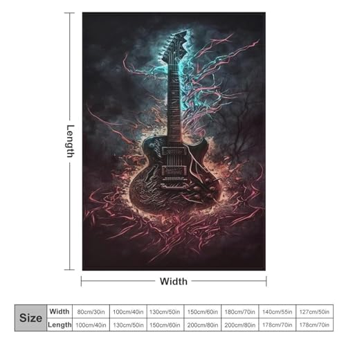 Couverture guitare en flanelle douce 140x180 cm pour canapé