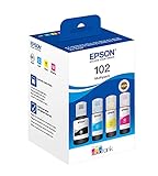 Inhalt: 337 ml Epson C13T03R640 Tinte (4) Cyan, Magenta, gelb, schwarz 337 ml 25.500 Seiten Flasche EcoTank 102, Standard