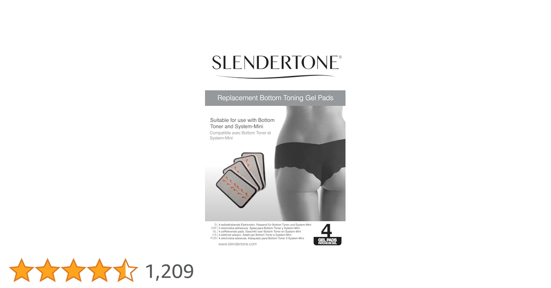 Slendertone The Flex Mini Gel Pads (1 Set of 4 Pads) Black