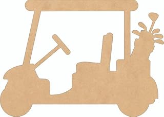 Unfinished Wood Golf Cart 4" Shape, Paintable 1/4" MDF Wall Hanging