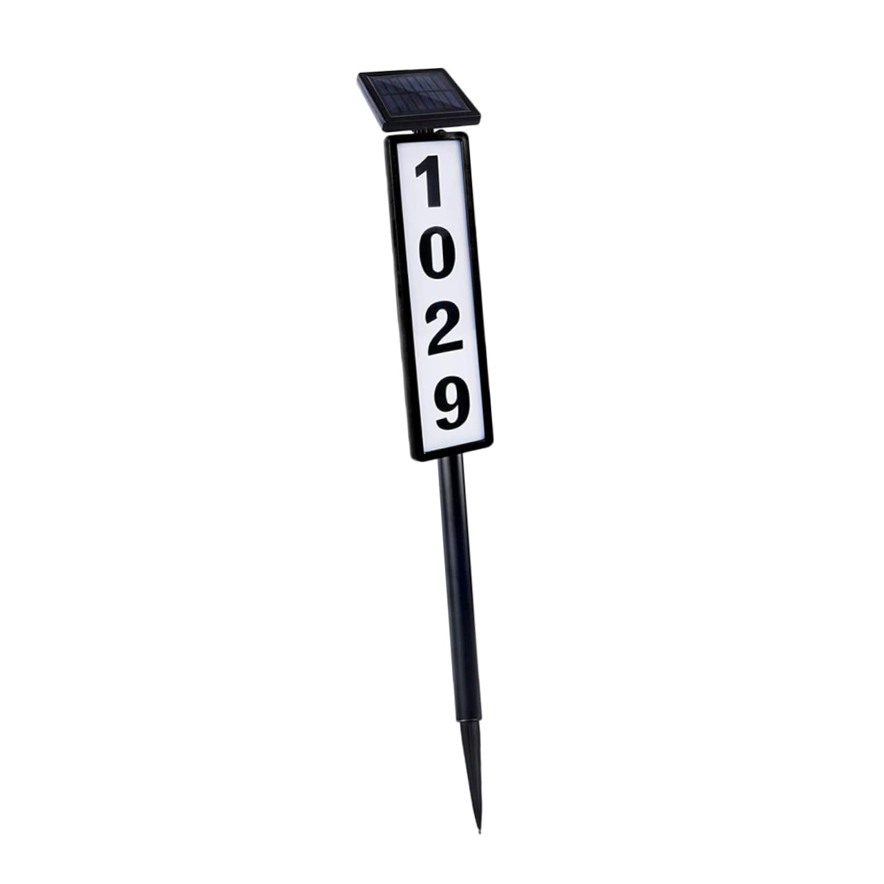 HOMSFOU Lampada Civico Solare Nero in Plastica, Illuminazione Esterna per Giardino e Cortile, Display Indirizzo