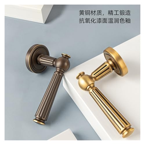 Serrure de porte de salle de bain en laiton bronze invisible