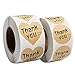 2 Rolls 1000pcs Pegatinas de Thank You Etiquetas Papel Kraft con Corazones Negros Pegatina Gracias para Regalo Bolsa Boda Fiesta Cumpleaños Redondas Gracias Pegatinas