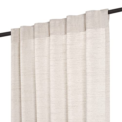Window Panels Curtain In Linen/Flax Poly Slub 50X72 Natural, Set Of 2,Farmhouse Curtain, Tab Top Curtains, Room Darkening Drapes,Curtains For Bedroom, Curtains For Living Room, Linen Curtain Set Of 2 #TOP1