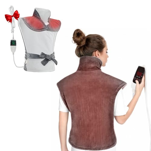Large Electric Heating Pad for Full Body Pain Relief 25x37 Heating Pad for Neck Back & Shoulder with 5 Heat Settings Auto Shut-Off & Timer Ideal Gift for Man Women & Seniors