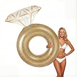 Zeraty Flotador inflable de diamante para piscina, anillo de compromiso, despedida de soltera, decoración de despedida de soltera, decoración de despedida de soltera, flotadores inflables para adultos