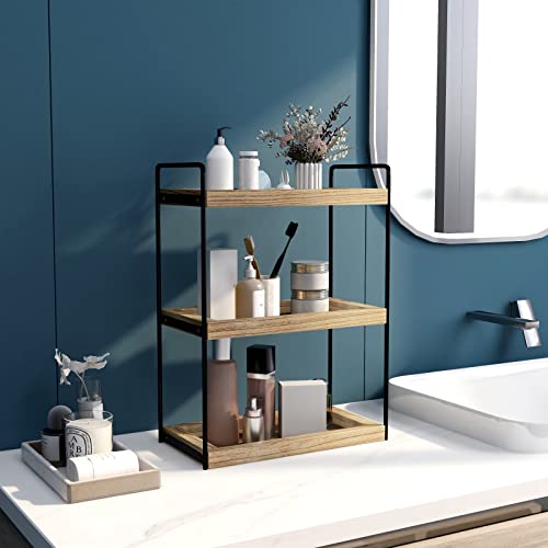 Dorhors 3 Tier Bathroom Counter Organizer,Countertop Bathroom Organizer And Storage Shelf,Bathroom Counter Tray And Vanity Organizer,Makeup And Cosmetic Organizer (Brown) #TOP1