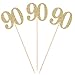 Pack of 10 Gold Glitter 90th Birthday Centerpiece Sticks Number 90 Table Topper Age Letter Decorations