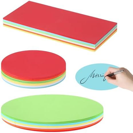 360 Stück Moderationskarten Set, 6 Farben Lernkarten Blanko, Metaplankarten Rund, Oval, Rechteckig, Präsentationskarten als Moderationsset für Karteikarten, Lehrerbedarf und Vortra