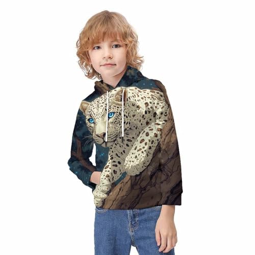 Sweat capuche 3D imprimé léopard vêtement manches longues ado 13-15 ans - 3