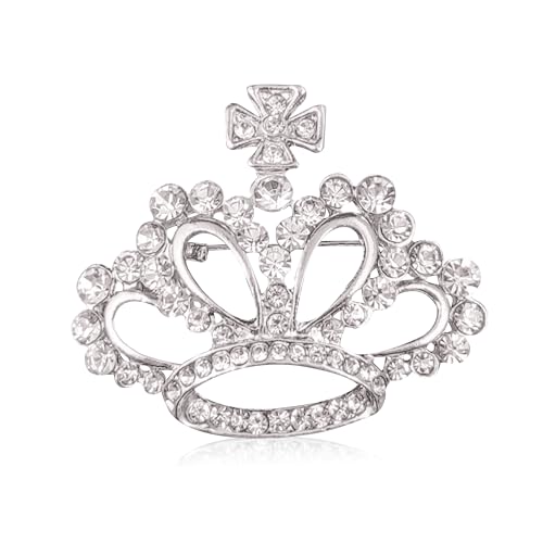 Image of GBAHFY Crystal Rhinestone Princess Queen Crown Brooch Pin for Women - Tiara for Wedding Party Banquet Birthday