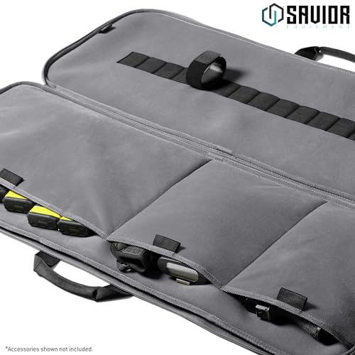 Savior Equipment Specialist Single Long Gun Bag Tactical Padded Soft Case w/Padded Handle Carrier, Adjustable Sling, Dual Lockable Zipper, 46 Inch Gray