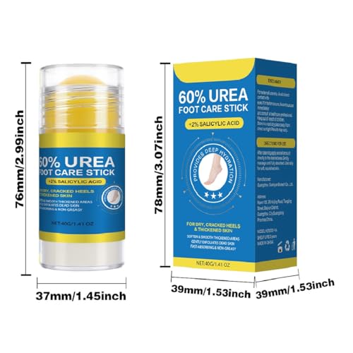 nvyue 60% Urea Cream Stick Plus 2% Salicylic Acid,Foot Cream Moisturizer for Dry Cracked Feet, Knees, Elbows, Hands, Moisturizes and Hydrates,1.41 oz - Thumbnail 2