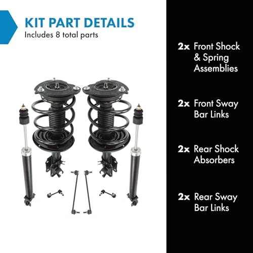 Image of TRQ Front and Rear Suspension Kit Complete Strut & Coil Spring Assembly Shock Absorber Sway Bar Stabilizer Link Compatible with 2009-2014 Nissan Maxima