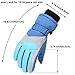 YOLAI Fashion Kids Ski Gloves for Boys Girls Winter Waterproof Insulated Skating Gloves Warm Windproof Mittens 6~15T (Light Blue, M)