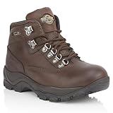 Northwest Territory Women's Peak Leather Waterproof Walking Hiking Trekking Boot- Waxy Brown- UK5