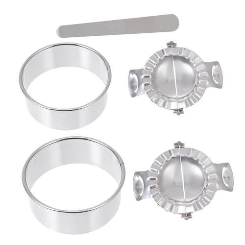 Ciieeo Dumpling Seal Tool Set 5pc Stainless Steel Mold Set Quick Easy Dumpling Making Perfect Present for Bakers