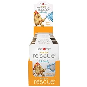 Mighty Mango Rescue Chewable Tablets by The Ginger People – Drug Free Digestive Health, Chewable Tablets, Mighty Mango Flavor, 0.55 Oz, 240 Tablets, (Pack of 10)