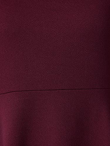 Image of Miss Chase Women's Wine Red Round Neck Knee-Long Skater Dress