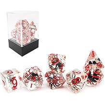 Bescon Novelty Spider Polyhedral Dice Set, Black Spider RPG Dice Set of 7