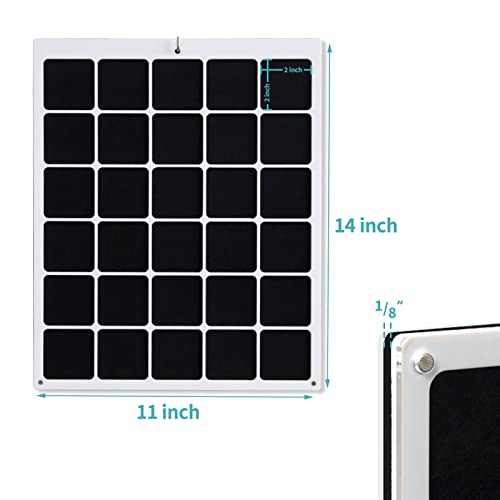 Image of HIIMIEI Acrylic Pin Display Board, 11x14 Enamel Pin Display Frame, Dustproof Shadow Box Pin Holder, Double Sided Jewelry Lapel Pins Collection Case for Wall and Tabletop (30 Grids) (Pack of 2)