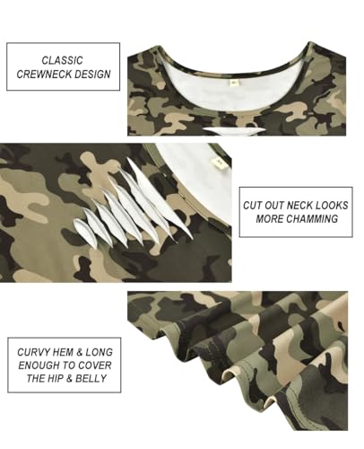 Image of CARCOS Plus Size Tops for Women Short Sleeve Shirts Basic Tee Solid Color Blouse V Neck Tunic Loose Fit Tshirts Summer XL-5XL