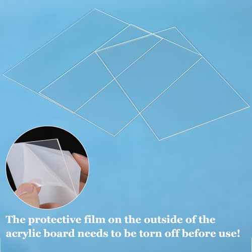 Image of TIESOME 10 PCS Clear Acrylic Sheet, 6 x 4 x 0.08 inches Acrylic Panels Shatter Resistant Plastic Sheet High Transparency Glass Replacement Picture Frame Board for Craft Windows Frame DIY Display