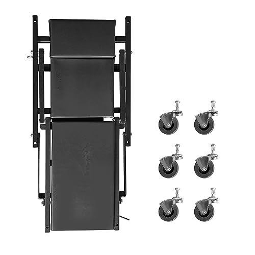 Image of Torin 36 inch Rolling Foldable Car Creeper, Automotive Creeper 2-in-1 Garage Shop Creeper for Auto Repair, 300 Lbs Capacity, Black, TAM6505BB