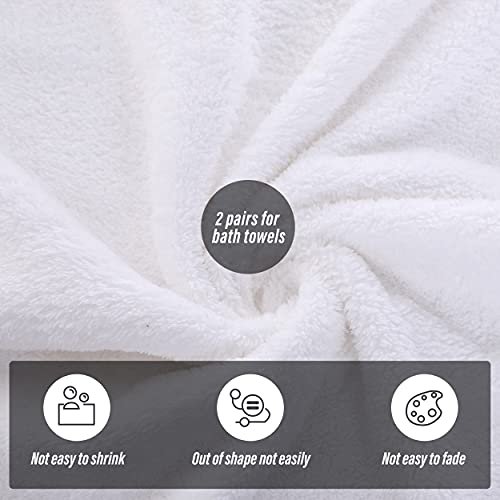Moonqueen 2 Pack Premium Bath Towel Set - Quick Drying - Microfiber Coral Velvet Highly Absorbent Towels - Multipurpose Use As Bath Fitness, Bathroom, Shower, Sports, Yoga Towel (White) #TOP3