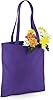 Wonky Line Premium Cotton Tote Bag, Eco-Friendly Shopping Bag, 100% Cotton Canvas, Reusable Grocery Cloth Bag, Extra Strong Long Handle Double Stitched Ideal for Printing (Purple) #5