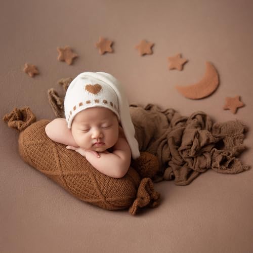 Image of Zynlhn Newborn Photography Props, 11 PCS Newborn Photoshoot Outfits, Christmas Stocking Cap Costume Headband Newborn Photo Props Pillow Baby Photoshoot Props Wrap Kit Set for Boys Girls Photography