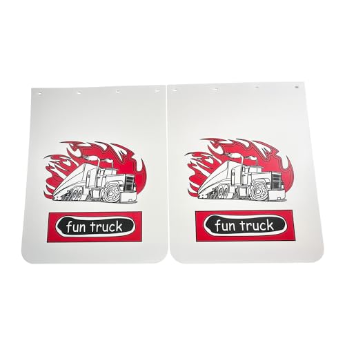 Image of BST BSSP 2PCS Universal Heavy Duty Polymer Mudflaps 24x30 Inch, White Straight Splash Guard Mudflap for Semi Trucks Tractor Trailer