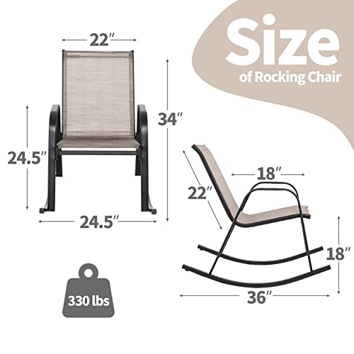 Tangkula Ergonomic Outdoor Rocking Chair Set #TOP26