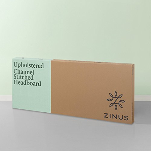 Zinus Satish Upholstered Channel Stitched Headboard In Grey, Full #TOP4