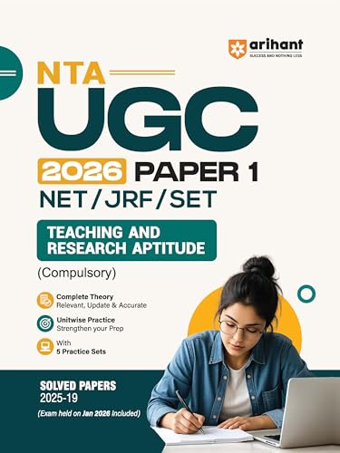 Image of Arihant NTA UGC NET /JRF /SET Paper 1 | Teaching & Research Aptitude (Compulsory)| Complete Theory + Unitwise Practice MCQs | Solved Papers (2010-2025) & 5 Practice Sets & 100% Explanations