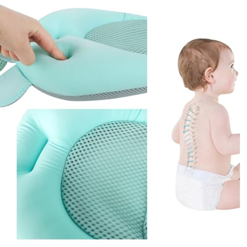 Image of Baby Flotation Bath Cushion Infant Bath Seat Support Net Newborn Bathtub Mesh Pad with Pillow Baby Shower Lie Seat Toddler Bathing Shower Breathable Mat for 0-24 Months