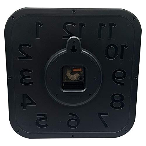 Fehun Wall Clocks,Aa Battery Operated Non Ticking Silent Bedroom Nordic Wall Decorative Living Room Home Decor Big Numbers Simple Square Quartz Clock/Black/13 Inches #TOP4
