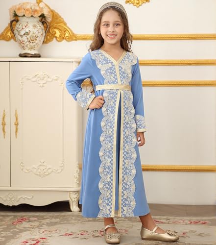 ABAO SISTER Girls Muslim Abaya Prayer Dress Islamic Modest Arabian Dresses Middle East Dubai Attire Kaftan3