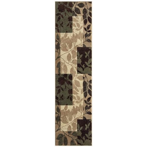 Home Dynamix Tribeca Slade Contemporary Abstract Runner Area Rug, Brown/Green, 1'9