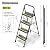 Urackify 4 Step Ladder, Heavy-Duty Pass 800lb Capacity Test, Wide Anti-Slip Steps & Secure Handrail Compact, Folding Step Stool Portable Design for Home, Kitchen, Office, Pantry, Closet Use, Black