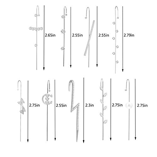 Ear Wrap Crawler Hook Earrings For Women Gold Piercing Ear Climbers Hook Silver Cuff Earring Gifts For Teen Girls #TOP5