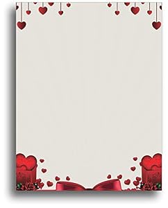 Love Hearts Romantisches Briefpapier, 80 Blatt