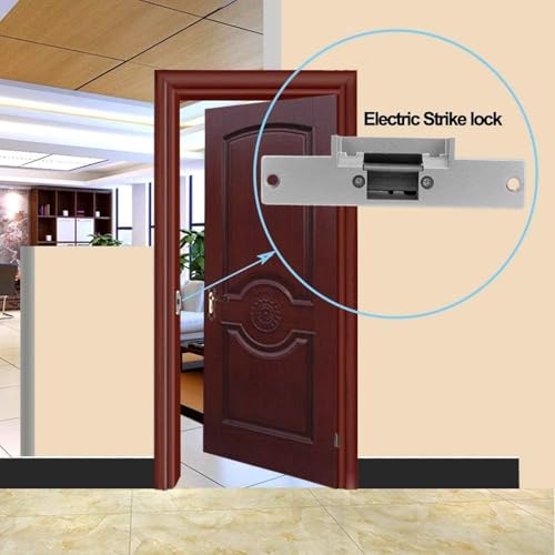 YAVIS Elektrisches Türschloss, Sicherheitsschloss, kein Modus, ein Teil für die Zugangskontrolle der Tür aus Holz und Metall (NO Mode)