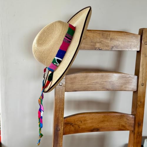 Mayan Arts Single Long Belt Strap, Hat Band, Hatband, Handmade in Textile, Bright Multi Color 55 x 1.25 Inches4