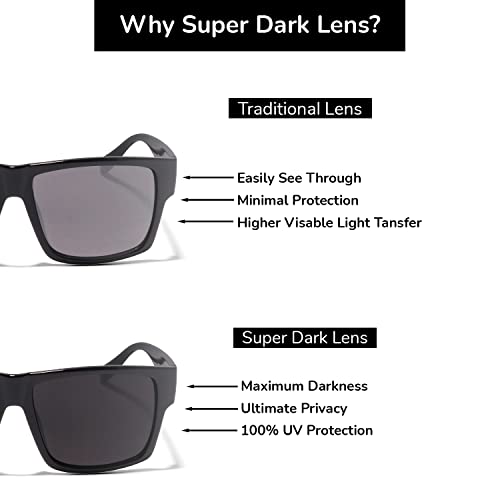 ShadyVEU Super Extremely Dark Classic Square Retro Flat Top 80's UV400 Eazy E Sunglasses4