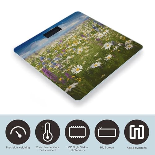Báscula digital para baño Spring Meadow flores vidrio templado miniatura 3